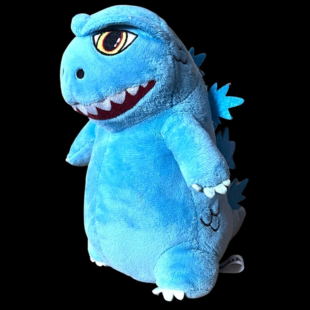 Phunny Plush Godzilla Monster Blue Dinosaur Adorable 8 inches With Big Teeth